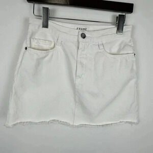 FRAME Denim White Denim Mini Skirt SIZE 26